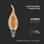 Bec LED 4W Filament E14 Amber Cover Lumâmare 2200K - Image 4