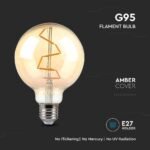 Bec LED 4W Filament  E27 G95 Amber 2200K - Image 4