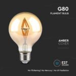 Bec LED 4W Filament E27 G80 Amber Cover 1800K - Image 4