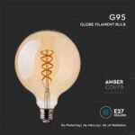 Bec LED 5W Filament E27 G95 Amber 1800K - Image 4