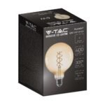 Bec LED 6W Filament E27 G125 Amber 1800K - Image 2