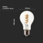 Bec LED 4W E27 Filament A60 Clar 1800K - Image 3