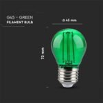 Bec LED 2W Filament E27 G45 Verde - Image 3