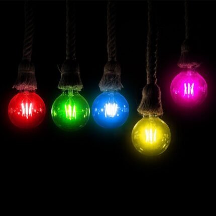 Bec LED 2W Filament E27 G45 Roâșu