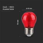 Bec LED 2W Filament E27 G45 Roâșu - Image 3
