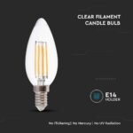 Bec LED 6W Filament E14 Clar Lumânare 6400K - Image 4