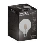 Bec LED 12.5W Filament E27 G125 Clar 6500K - Image 3