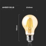 Bec LED 12W Filament E27 A60 Amber Cover 2200K - Image 3