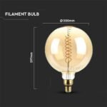 Bec LED 8W Filament G200 Dimabil 1800K - Image 4