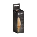 Bec LED 2W Filament E14 Amber Art Lumânare 1800K - Image 2