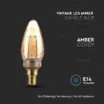 Bec LED 2W Filament E14 Amber Art Lumânare 1800K - Image 4