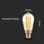 Bec LED 4W Filament E27 ST64 Amber Art 2200K - Image 3