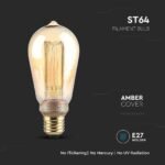 Bec LED 4W Filament E27 ST64 Amber Art 2200K - Image 4