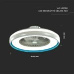 45W Lumină pentru Plafon cu Ventilator Control prin RF 3in1 Albastru - Image 4