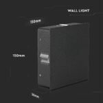 4W Lampă de Perete LED Corp Negru Pătrat 3000K IP65 - Image 3