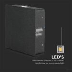 4W Lampă de Perete LED Corp Negru Pătrat 3000K IP65 - Image 4