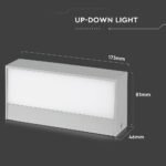 9W LED Lumină de Exterior Sus-Jos Soft Light-Medium 6400K Corp Gri IP66 - Image 3