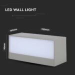 12W LED Lumină de Exterior Sus-Jos Soft Light-Large 4200K Corp Gri IP65 - Image 3