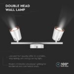 12W LED Lumină de Perete Două Capete 3000K Alb - Image 4
