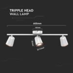 18W LED Lumină de Perete Trei Capete 3000K Alb - Image 3