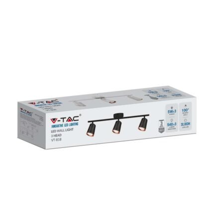 18W LED Lampă de Perete Trei Direcții 4000K Alb