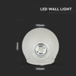 4W Lumină de Perete LED Grey Corp Rotund IP65 3000K - Image 4