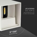 11W Lampă de Perete LED Cip Bridglux Alb 3000K Pătrat - Image 5