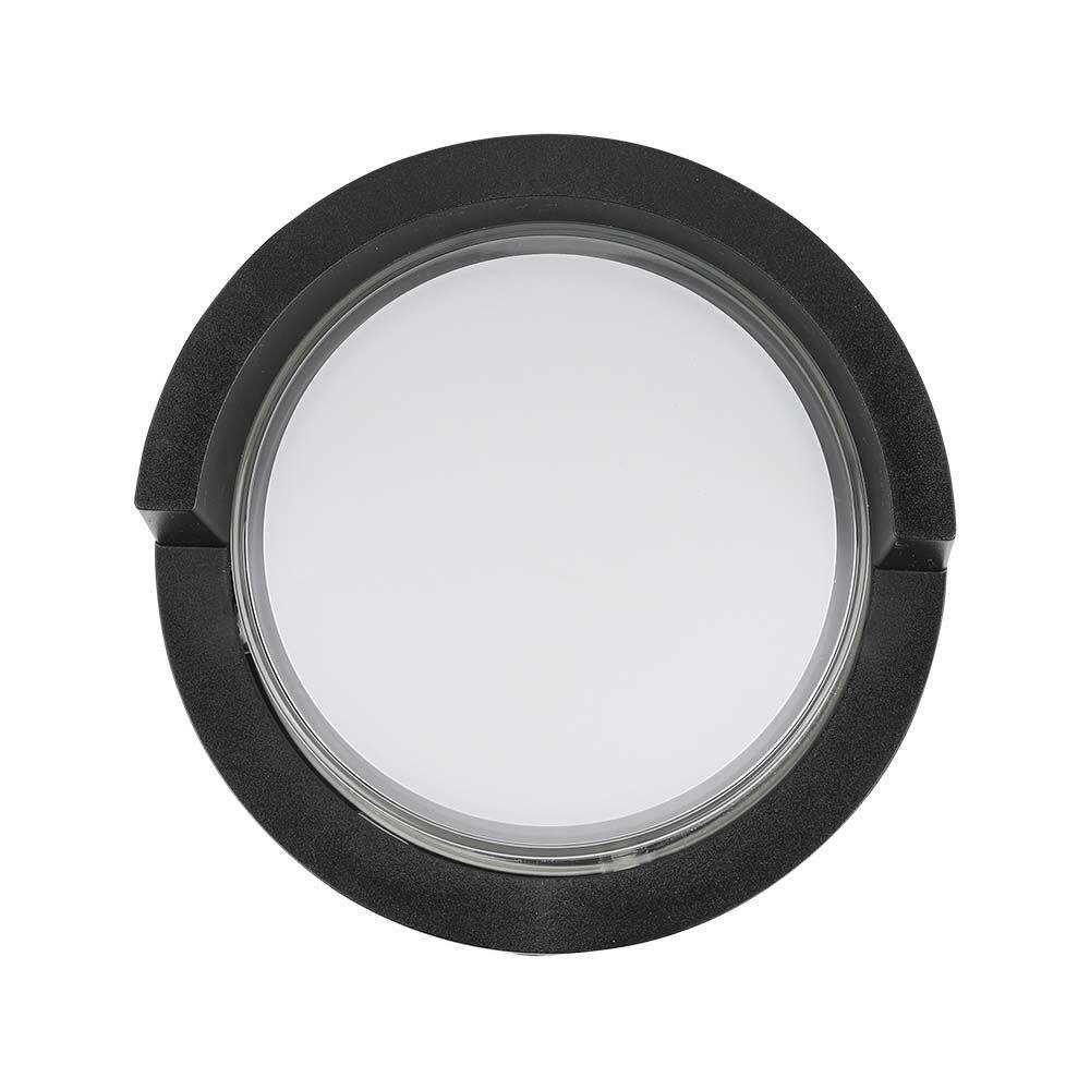 12W LED Lumină de Perete Sami-Frame Negru Rotund IP65 3000K
