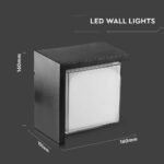 12W LED Lumină de Perete Sami-Frame Negru Pătrat IP65 3000K - Image 4