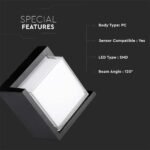 12W LED Lumină de Perete Sami-Frame Negru Pătrat IP65 3000K - Image 5