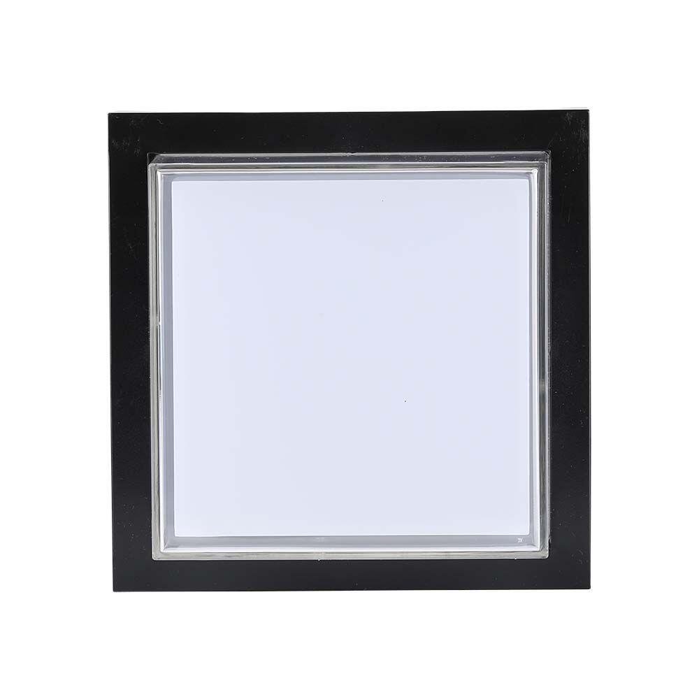 12W LED Lumină de Perete Negru Pătrat 3000K