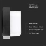 12W LED Lumină de Perete Negru Pătrat 3000K - Image 5