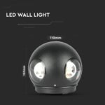 4W Lampă de Perete LED Corp Negru Rotund 3000K IP65 - Image 3
