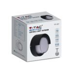 7W LED Lumină de Perete Ramă Parțială Negru Rotund 3000K - Image 3