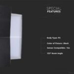 7W LED Lumină de Perete Negru Pătrat 3000K - Image 4