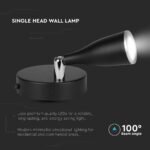 4.5W LED Lampă de Perete 3000K Negru Cu Întrerupător - Image 5