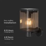2.5W LED Lampă de Perete Bolard E27 cu Senzor cu Microunde IP44 - Image 5