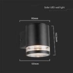 1W LED Lampă de Perete Solară SMD Corp Negru IP44 3000K - Image 3