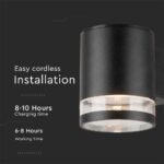 1W LED Lampă de Perete Solară SMD Corp Negru IP44 3000K - Image 5