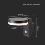 5.5W LED Solar Lumină de Peret SMD With Cu Senzor Rotundă IP44 3000K - Image 3