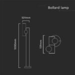 2×2.6W Stalp de Gradină cu două Direcții (129x159x1000mm) 4000K Corp Negru IP44 - Image 3