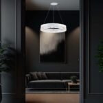 25W Lampă Suspendată de Design Singur Inel 3000K Corp Alb - Image 2