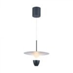 9W LED Lampă Suspendată de Design (30*300*1370MM) Corp Alb+Gri 3000K Adjustable Height