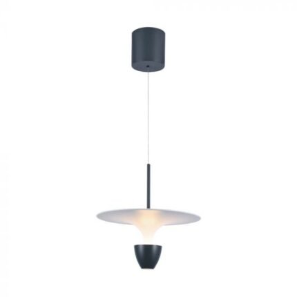 9W LED Lampă Suspendată de Design (30*300*1370MM) Corp Alb+Gri 3000K Adjustable Height