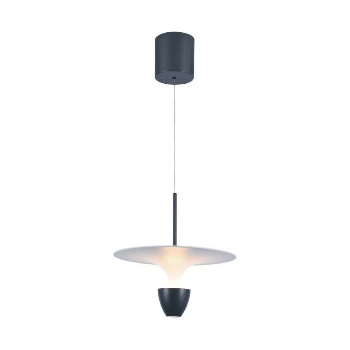 9W LED Lampă Suspendată de Design (30*300*1370MM) Corp Alb+Gri 3000K Adjustable Height