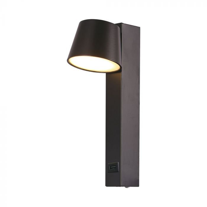 8W LED Lampă de Perete Corp Negru 3000K