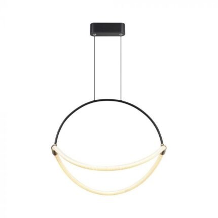 16W LED Pendul Suspendat cu 1.5m de Cablu 600mm 3000K Corp Negru