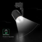 35W LED COB Proiector pe Șină Cip CREE 4000K Corp Negru - Image 4