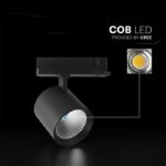 30W LED COB Proiector pe Șină Cip CREE 3000K Corp Negru - Image 3