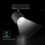 30W LED COB Proiector pe Șină Cip CREE 3000K Corp Negru - Image 4